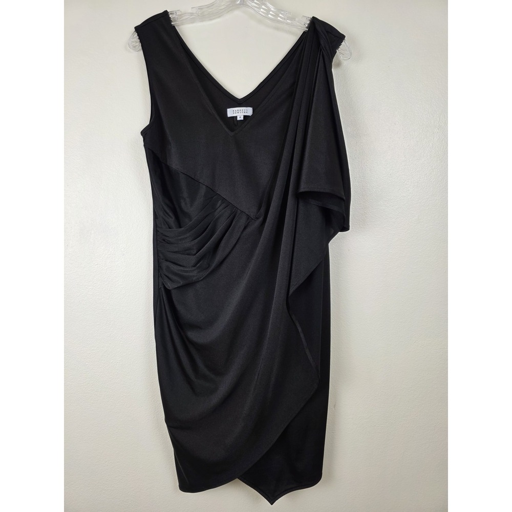 Barneys New York Dress Womens 8 Draped Asymmetrical Ruched Little Black Dress